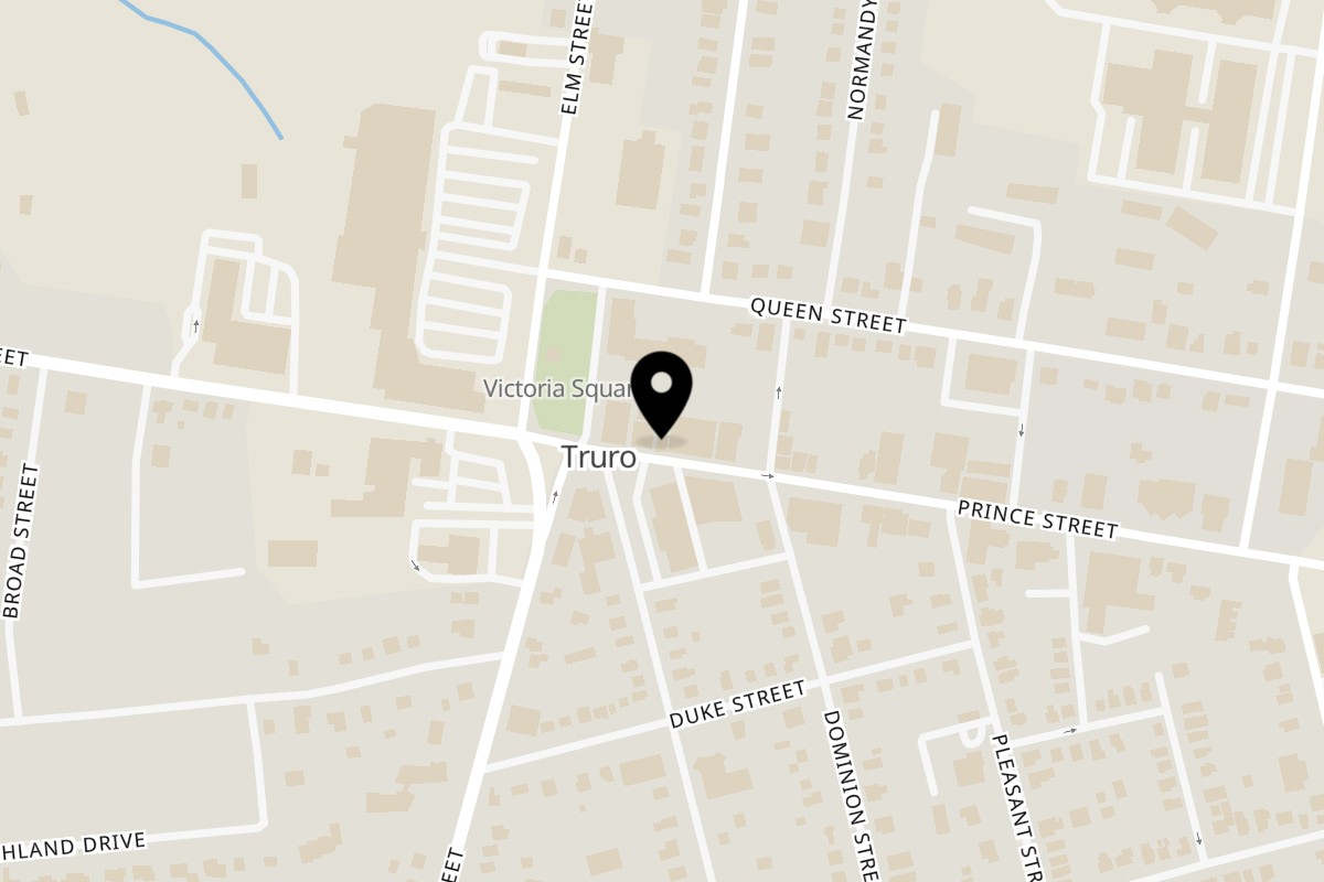 Map showing the location of Everest Grocery & Momo House on 519 Prince Street in Truro
